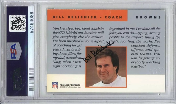 1991 Proline Portraits Bill Belichick Autograph PSA Auto 10(PSA/DNA Encapsulated)