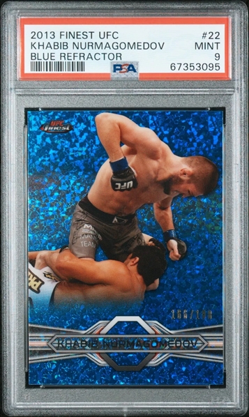 2013 Limited Edition Khabib Nurmagomedov  Finest UFC #22 Blue Refractor Trading Card w/ Mint 9 Grade!  (PSA Encapsulated)