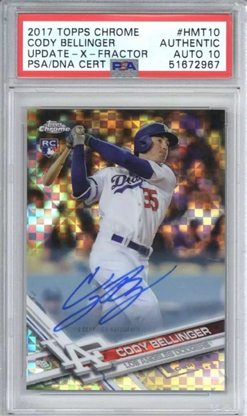 2017 Topps Chrome Update X-Fractor Cody Bellinger Rookie Card - PSA 10 Auto  (PSA Encapsulated)