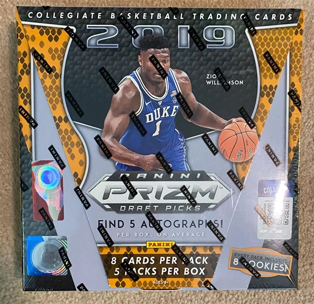 2019 Panini Prizm Draft Picks NBA Basketball Factory Sealed Hobby Box w/ 5 Potential Autographs!