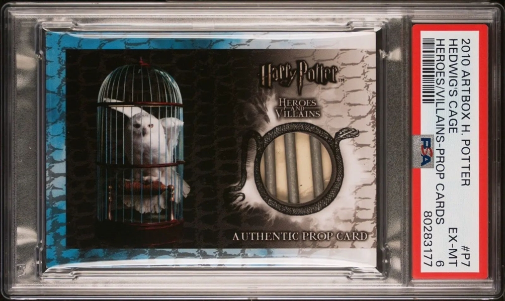 2010 Artbox Hedwigs Cage Prop Card #P7 Harry Potter Ltd. Ed. (PSA Encapsulated)