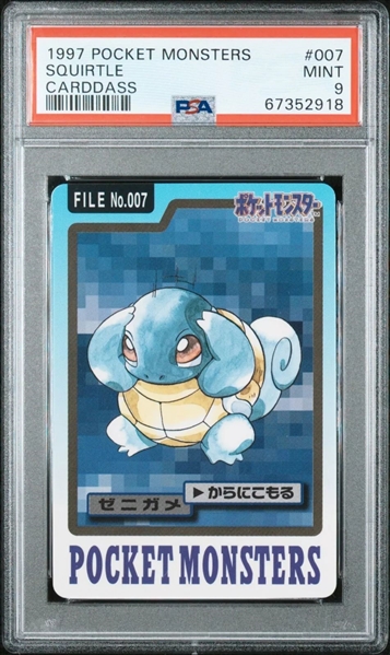 1997 Pokemon Japanese Pocket Monsters Carddass Squirtle #007 Graded Mint 9!  (PSA Encapsulated)