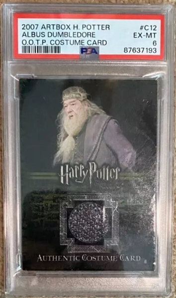 2007 Ltd. Ed.  Artbox Harry Potter O.O.T.P. Costume Card #C12 Albus Dumbledore Screen Worn Robe  (PSA Encapsulated)