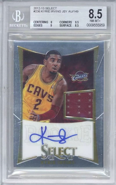 2012 Panini Select Jersey Autograph Rookie Card /149 Kyrie Irving - BGS NM-MT 8.5 10 (Beckett/BAS Encapsulated)