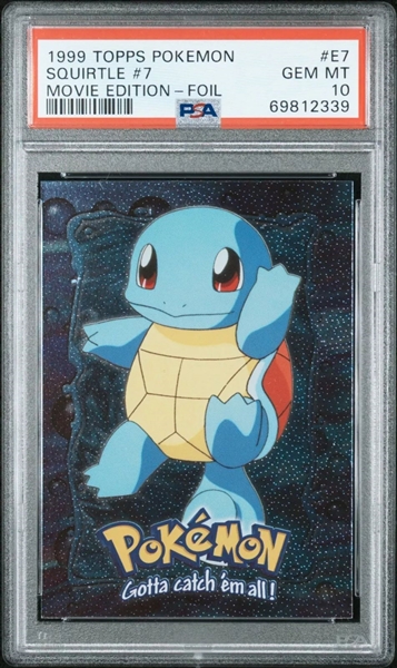 1999 Topps Pokemon Movie Edition Foil #E7 Squirtle #7 Graded Gem Mint 10!  (PSA Encapsulated)