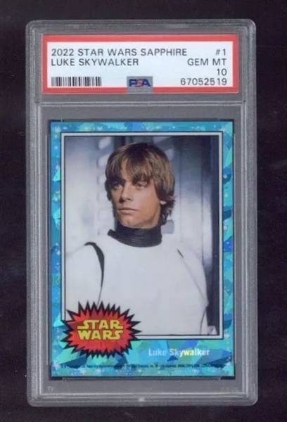 2022 Star Wars Sapphire #1 Luke Skywalker Graded Gem Mint 10! (PSA Encapsulated)