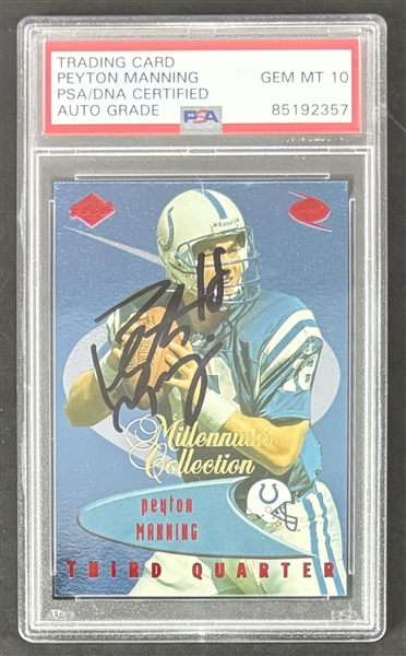 1999 Collectors Edge Millennium Collection Red #178 Peyton Manning Signed w/ Gem Mint 10 Auto!  (PSA Encapsulated)