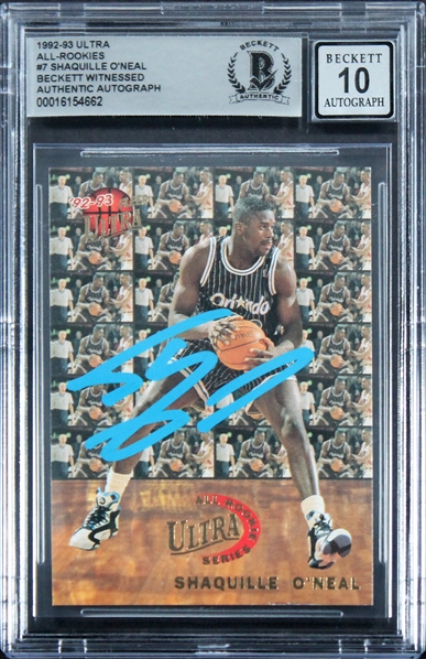 1992 Ultra All-Rookies #7 Shaquille ONeal Signed Rookie w/ Gem Mint 10 Auto! (Beckett/BAS Encapsulated)