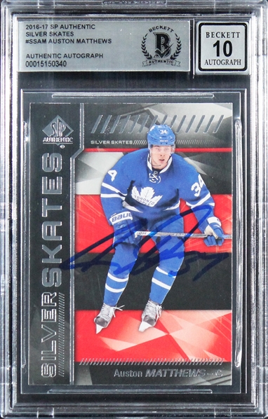 2016 SP Silver Skates #SSAM Auston Matthews Signed Rookie Card w/ Gem Mint 10 Auto! (Beckett/BAS Encapsulated)