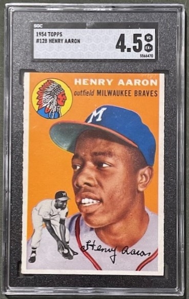 1954 Topps #128 Hank Aaron  Rookie Card (SGC 4.5)(SGC Encapsulated)