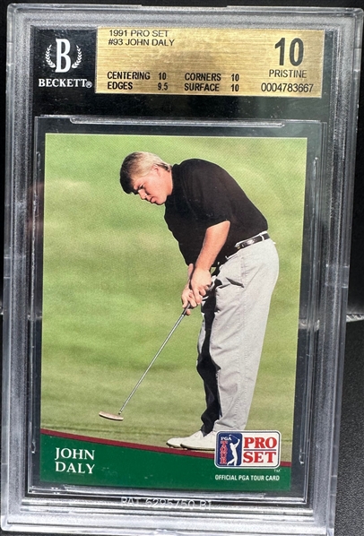 1991 Pro Set #93 John Daly Rookie Card (BGS PRISTINE 10) (BGS Encapsulated)