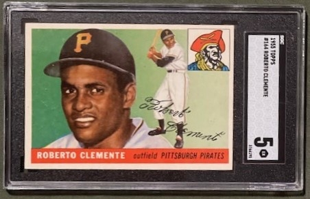 1955 Topps #164 Roberto Clemente  Rookie Card - SGC Graded EX 5 (SGC Encapsulated)