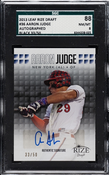 2013 Leaf Rize Draft Autographed Aaron Judge # 36 Black (#33 of #50) (SGC Encapsulated)