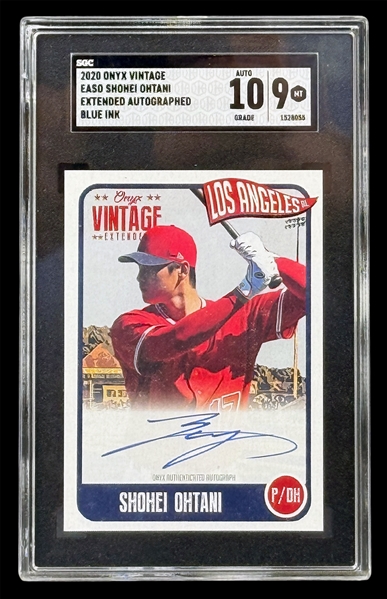 2020 Onyx Vintage EASO Extended Autograph Blue Ink Shohei Ohtani signed (SGC Encapsulated)