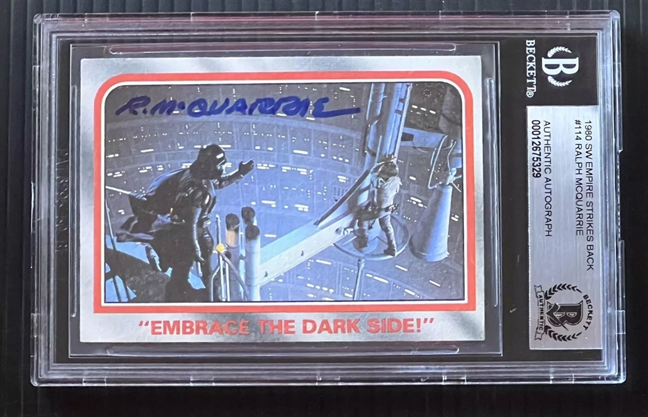 1980 Topps Empire Strikes Back #114 Star Wars: Ralph McQuarrie Signed Trading Card (Beckett/BAS Encapsulated)