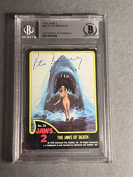 1978 Topps "Jaws 2" Peter Benchley RARE Signed Trading Card (Beckett/BAS Encapsulated)