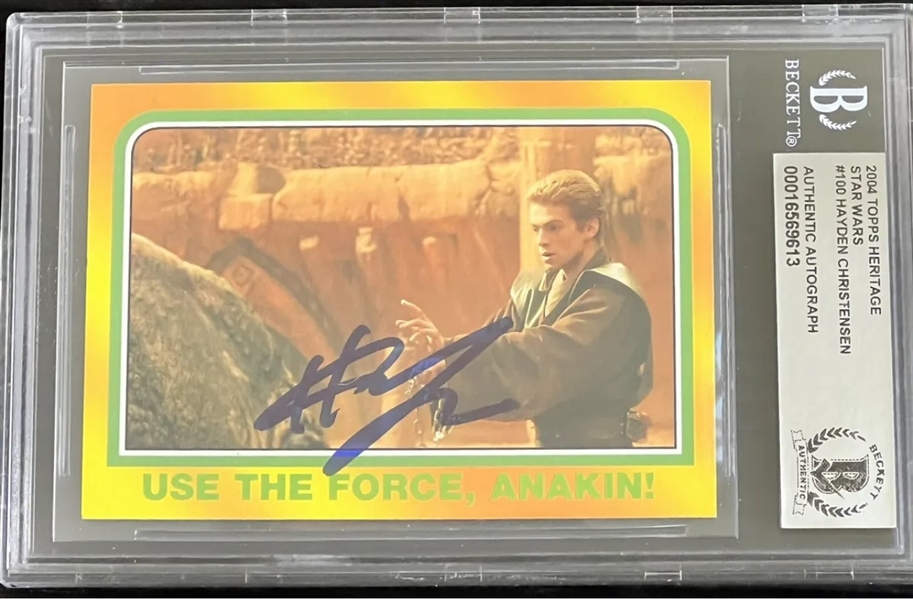 2004 Topps Heritage #100 Star Wars: Hayden Christensen Signed  Trading Card (Beckett/BAS Encapsulated)