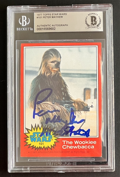 1977 Topps Star Wars #101 Peter Mayhew Signed (Beckett/BAS Encapsulated)