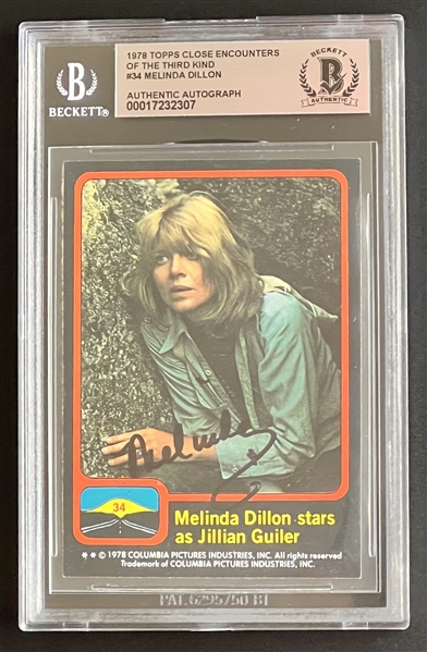 1978 Topps Close Encounters of the Third Kind #34 Melinda Dillon Signed Trading Card (Beckett/BAS Encapsulated)