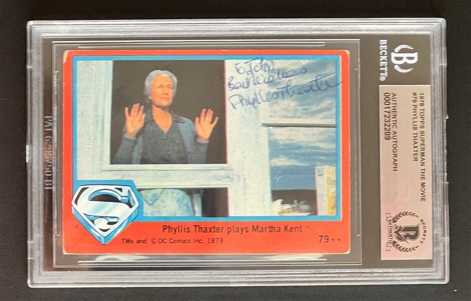 1978 Topps Superman The Movie #79 Phyllis Thaxter Signed Trading Card (Beckett/BAS Encapsulated)	