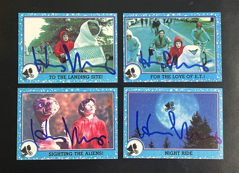 Henry Thomas Lot of Four (4) Signed 1982 Topps ET The Extra Terrestrial Trading Cards (Third Party Guaranteed)