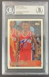 1996-97 Topps Allen Iverson Signed  Trading Card (Beckett/BAS Encapsulated)