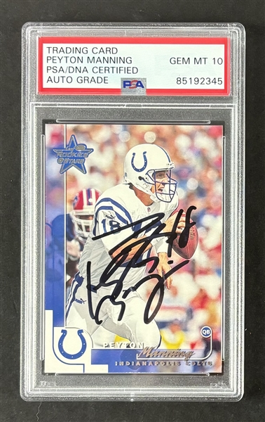 2000 Donruss #40 Peyton Manning Signed Rookie Card w/ Gem Mint 10 Auto!  (PSA Encapsulated)