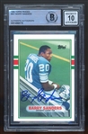 1989 Topps Traded Barry Sanders Signed  #83T w/ GEM MINT 10 AUTO! (Beckett/BAS Encapsulated)