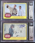 1977 Topps Star Wars: Shelagh Fraser & Phil Brown Lot of Two Signed Trading Cards (Beckett/BAS Encapsulated)