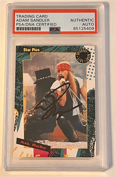 Adam Sandler Signed Guns N Roses Axl Rose Star Pics Trading Card  (PSA Encapsulated)