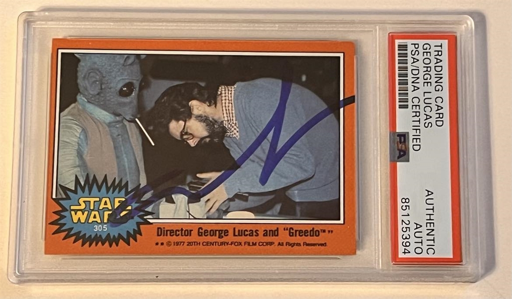 1977 Topps Star Wars #305 George Lucas Signed (PSA Encapsulated)