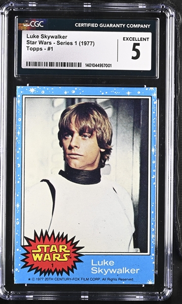 1977 Topps Star Wars Luke Skywalker 1 Star Wars - Series 1 (CGC Encapsulated) 
