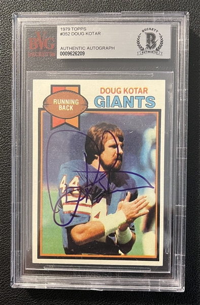 1979 Topps #352 Giants Doug Kotar Signed Trading Card (Beckett/BAS Encapsulated)