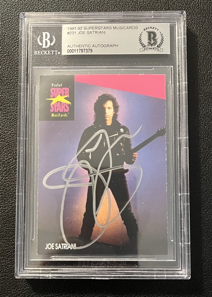 1991-92 Superstars Musicards #231 Joe Satriani Signed (Beckett/BAS Encapsulated)