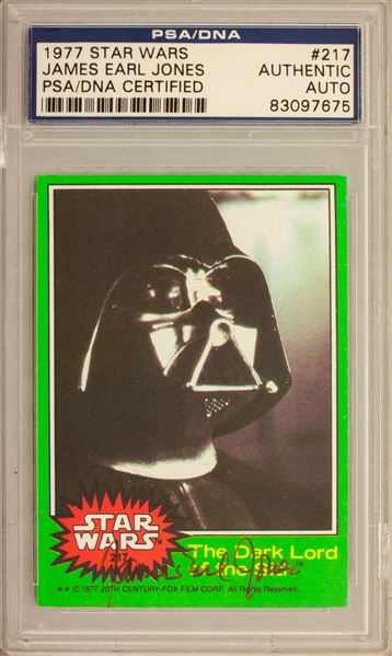 1977 Star Wars James Earl Jones Signed Trading Card #217 (PSA/DNA Encapsulated)