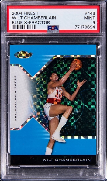 2004 Topps Finest Wilt Chamberlain Xfractor Blue /25 - PSA MINT 9 POP 2!  (PSA Encapsulated)