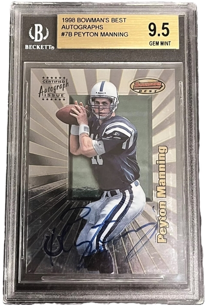 1998 Bowmans Best Peyton Manning Autographs BGS GEM MINT 9.5 (Beckett/BAS Encapsulated)