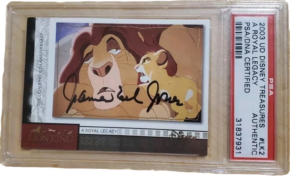 2003 Upper Deck Disney Treasures Lion King James Earl Jones (Mufassa) Signed Trading Card - Authentic POP 1  (PSA Encapsulated) 