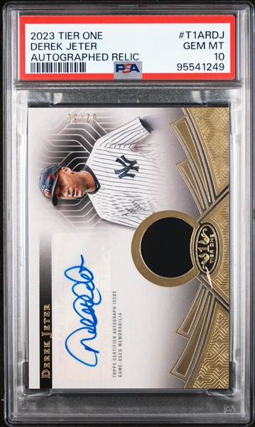 2023 Topps Teir One Autographed Relic /30 Derek Jeter -  Gem Mint 10 POP 4!  (PSA Encapsulated)