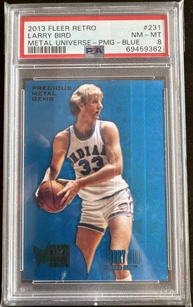 2013 Fleer Metal Larry Bird PMG Blue /50 - NM 8 POP 1!  (PSA Encapsulated)