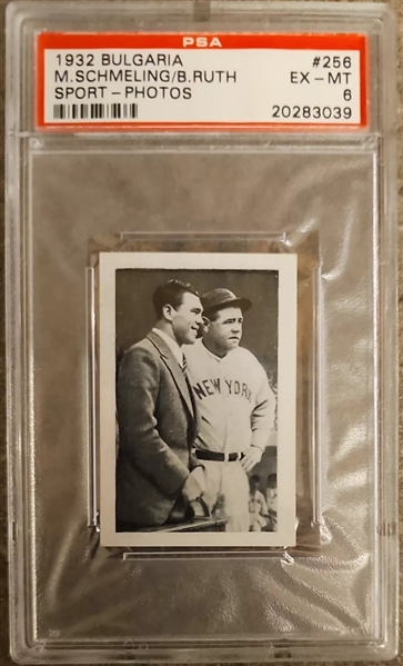 1932 Bulgaria Sport-Photos Babe Ruth & Max Schmeling - NM-MT 6  (PSA Encapsulated)