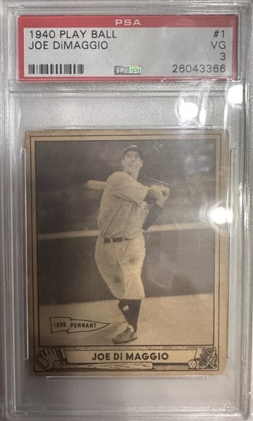 1940 Play Ball #1 Joe DiMaggio w/ Great Centering! -  (PSA Encapsulated)