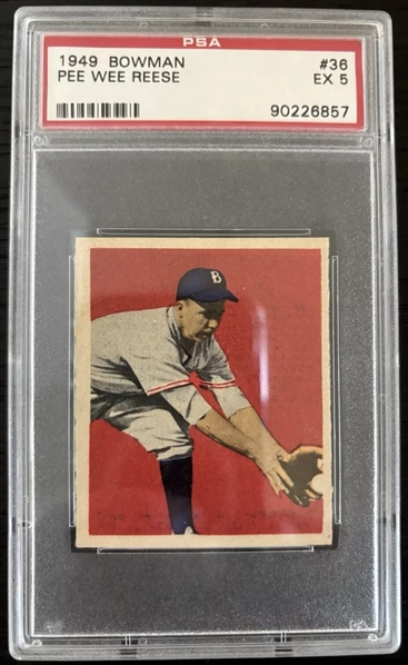 1949 Bowman #36 Pee Wee Reese - Grade 5 w/ Excellent Centering!  (PSA Encapsulated)