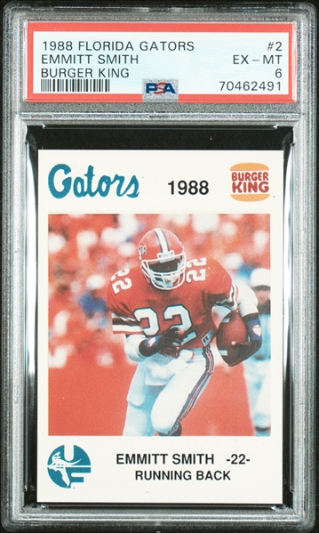 1988 Burger King Florida Gators Emmitt Smith Rare Pre-Rookie Card - Grade 6  (PSA Encapsulated)