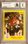 1986 Star Court Kings # 18 Michael Jordan Signed Trading Card w/ NM-MT 8 Auto! (Beckett/BAS Encapsulated)