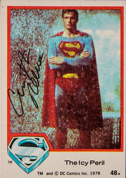 1978 Superman #48 Christopher Reeve Signed Trading Card (Beckett/BAS LOA)