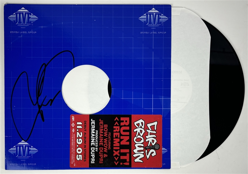 Chris Brown Signed "Run It!" Album Sleeve (Beckett/BAS)