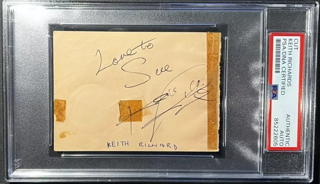 The Rolling Stones: Keith Richards Signed & Inscribed 2.75" x 3.75" Vintage Album Page (PSA/DNA Encapsulated)