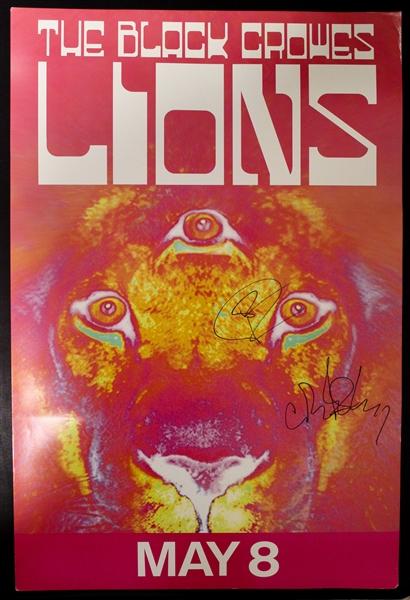 The Black Crowes: Chris and Rich Robinson Signed 24” x 36” “Lions” Poster (ACOA)