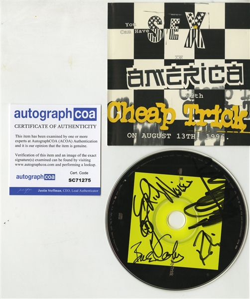 Cheap Trick: Group Signed "Sex, America, Cheap Trick" CD (ACOA)